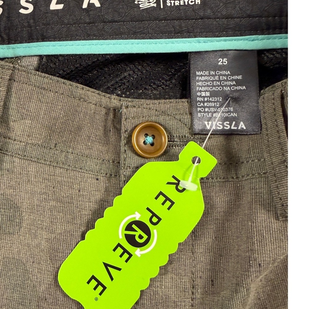 Vissla Boys Canyons Hybrid Shorts Camo Grey Size 25 NWT B201CAN4 - Picture 7 of 8